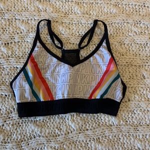 Multicolored PINK sports bra